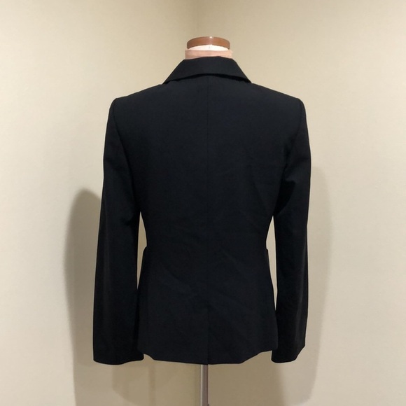 Piazza Sempione Blazer Size IT 44 US 8 Black Virgin Wool Ruched Front - Picture 5 of 13